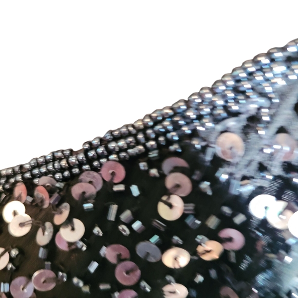 SCALA vintage sequin & beads black midi sheath dress - S.         G47 - Picture 4 of 5